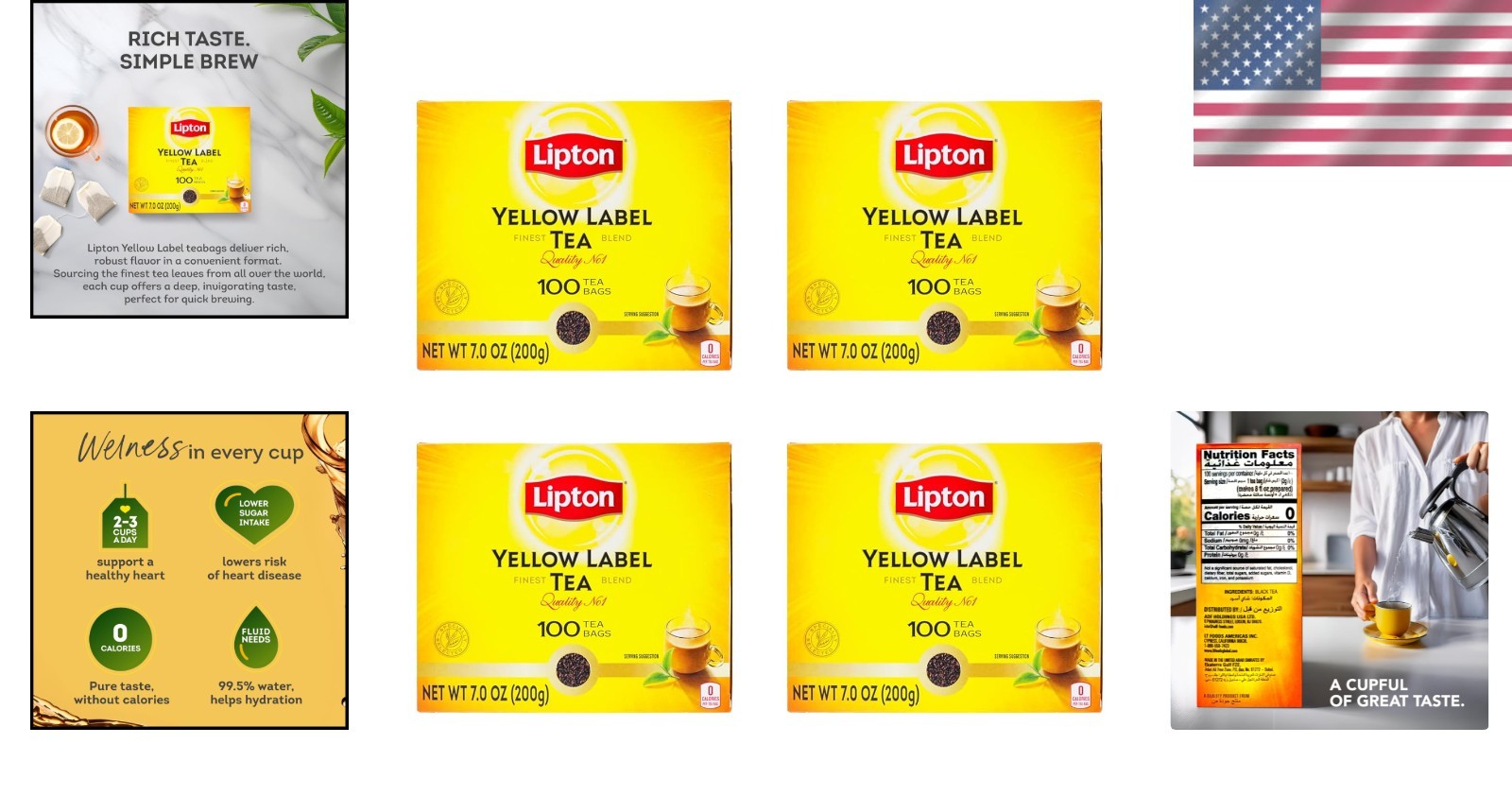 Yellow Label Unsweetened Chai Tea Bags 200g (4 Pack) – Black Tea Blend