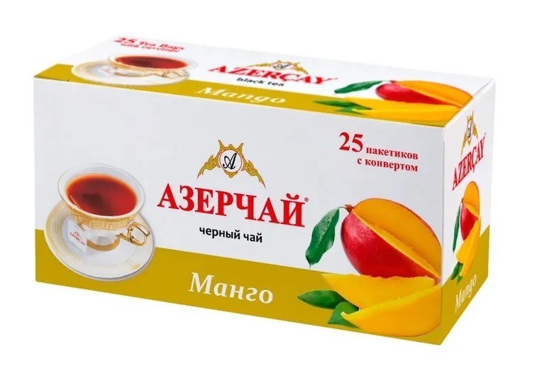 Azertea Mango Flavoured Black Tea – Азерчай- 25 Tea Bags – Azercay – Azerbaijan