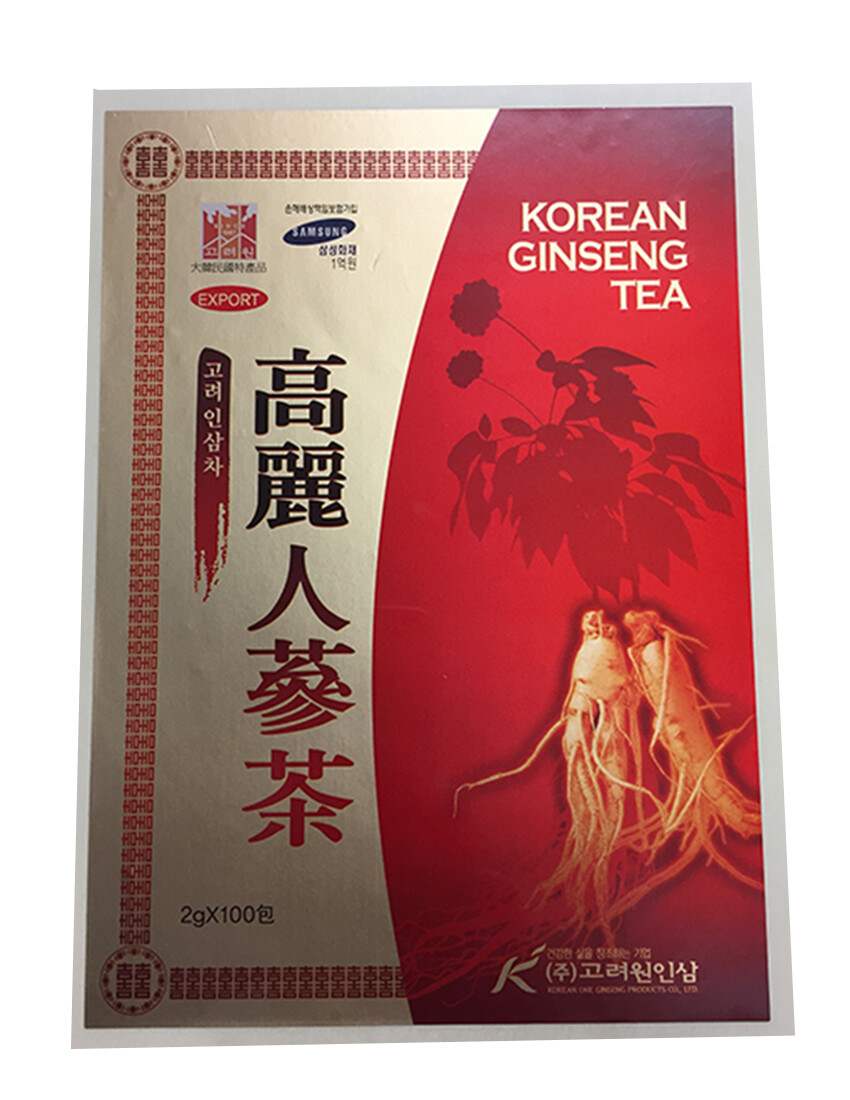 Korean Ginseng Tea – 100 Tea bags – Sealed in Wooden Case