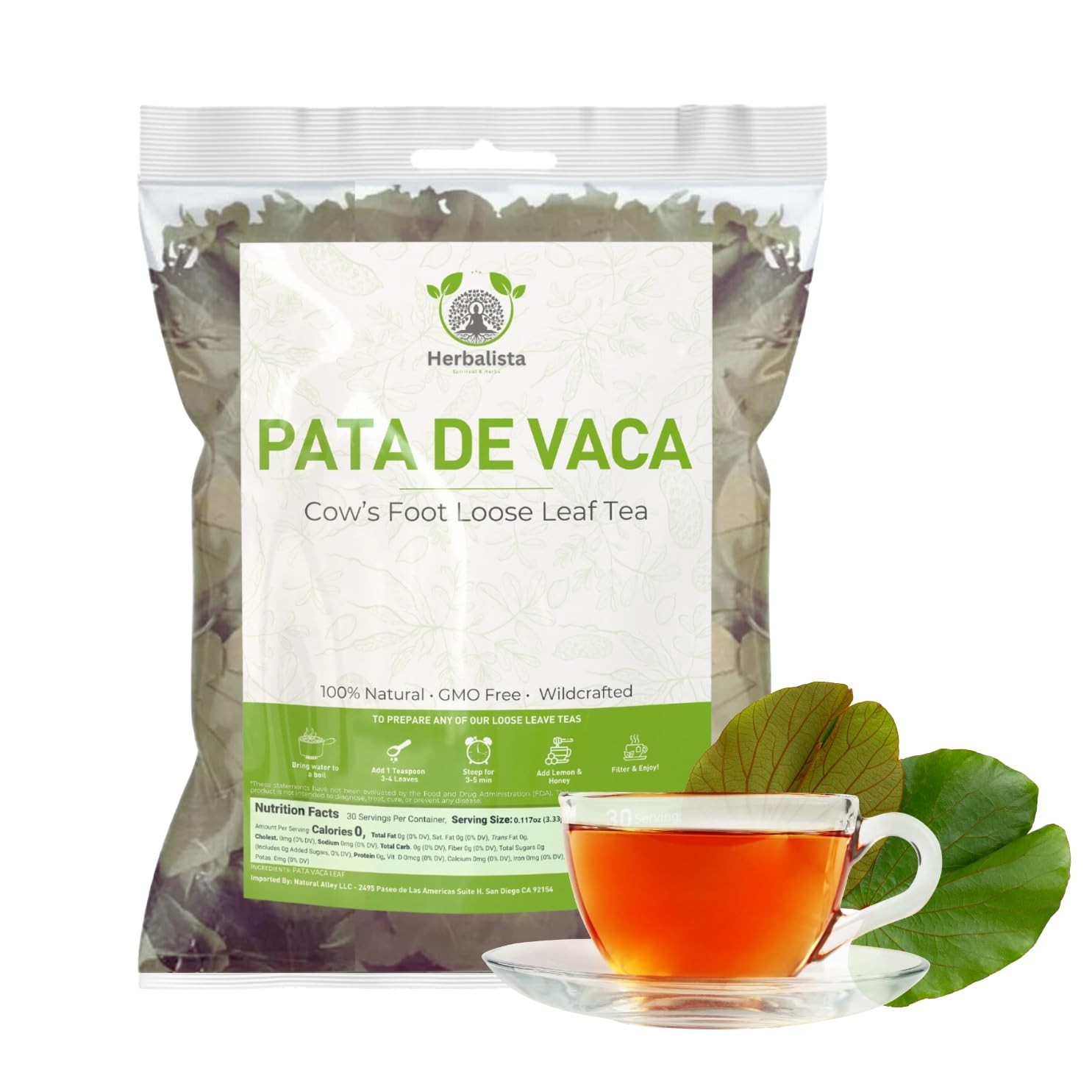Pata De Vaca Herbal Tea | 4oz (114g) 30+ Cups | Cow’s Foot Leaves 100% Natural,