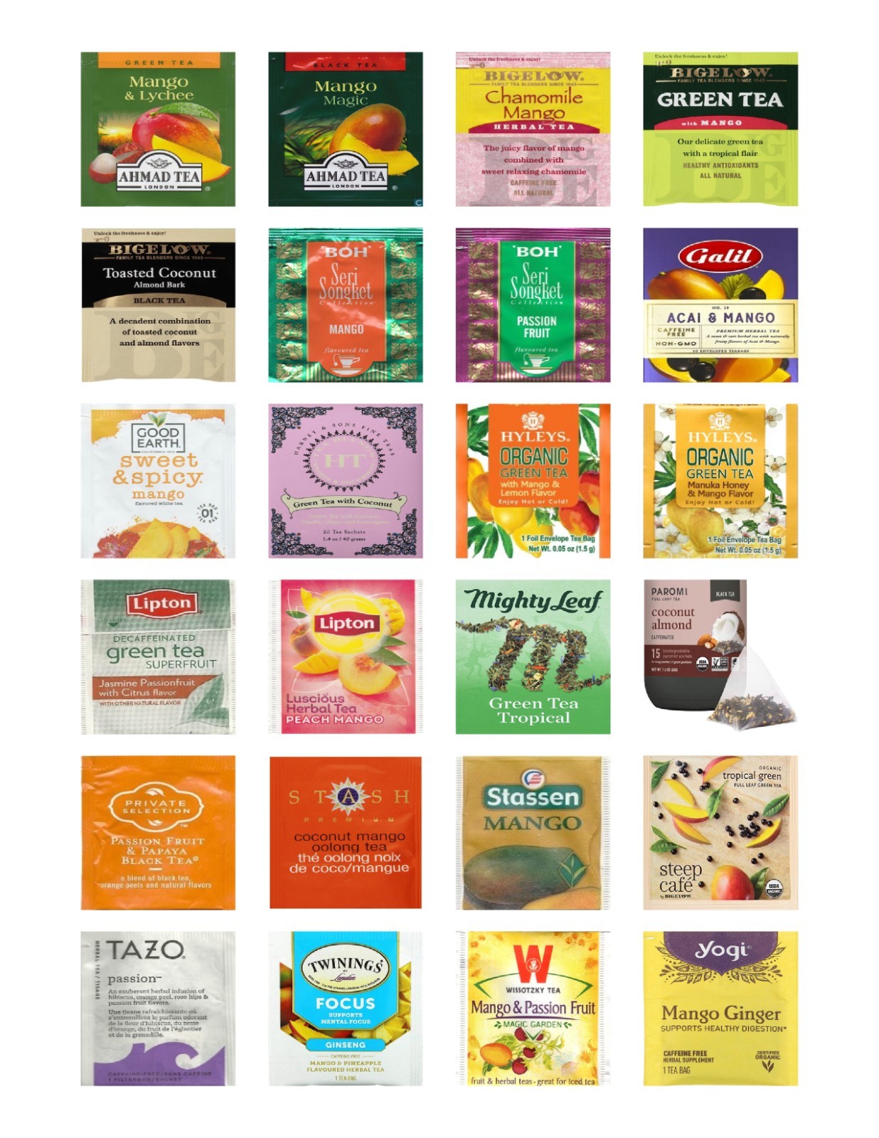 Tropical Tea Bag Sampler Variety Pack – 24 Single-Serve Varieties – 18 Brands