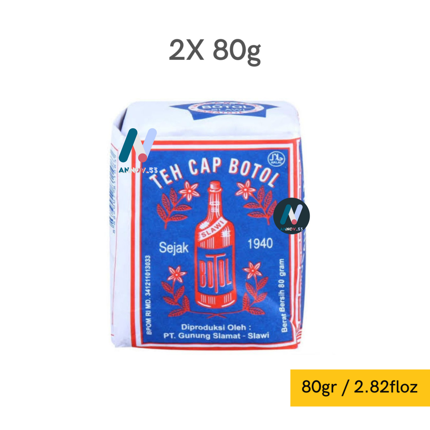 2Pax TEH CAP BOTOL Jasmine Green Brewed Tea Exotic Aroma Indonesian Since 1940