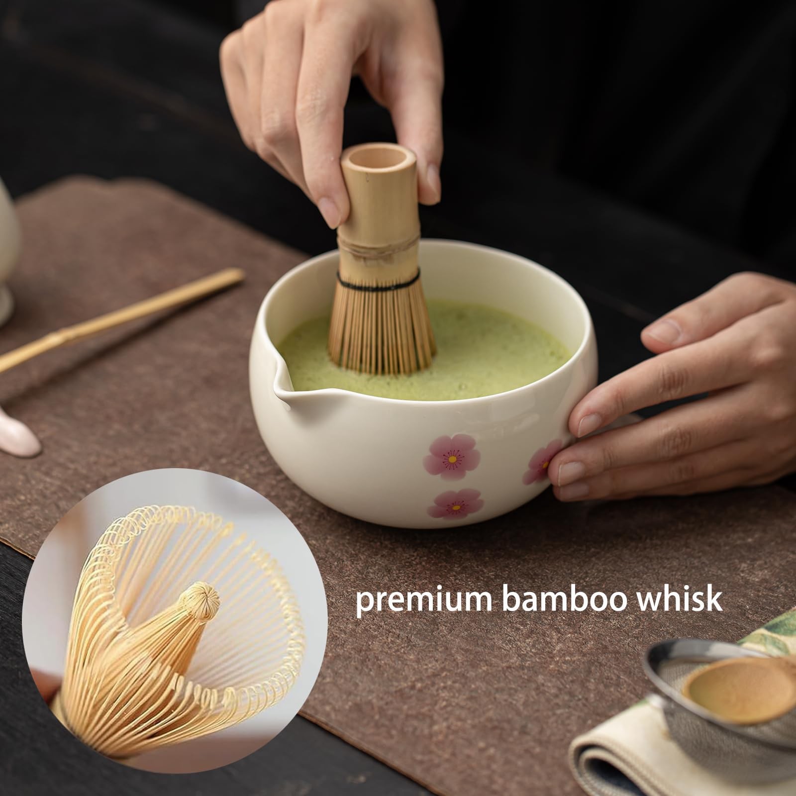 Matcha Whisk Set,8 Pcs Ceramic Matcha Set,Matcha Kit for Matcha Lovers,Tradit…