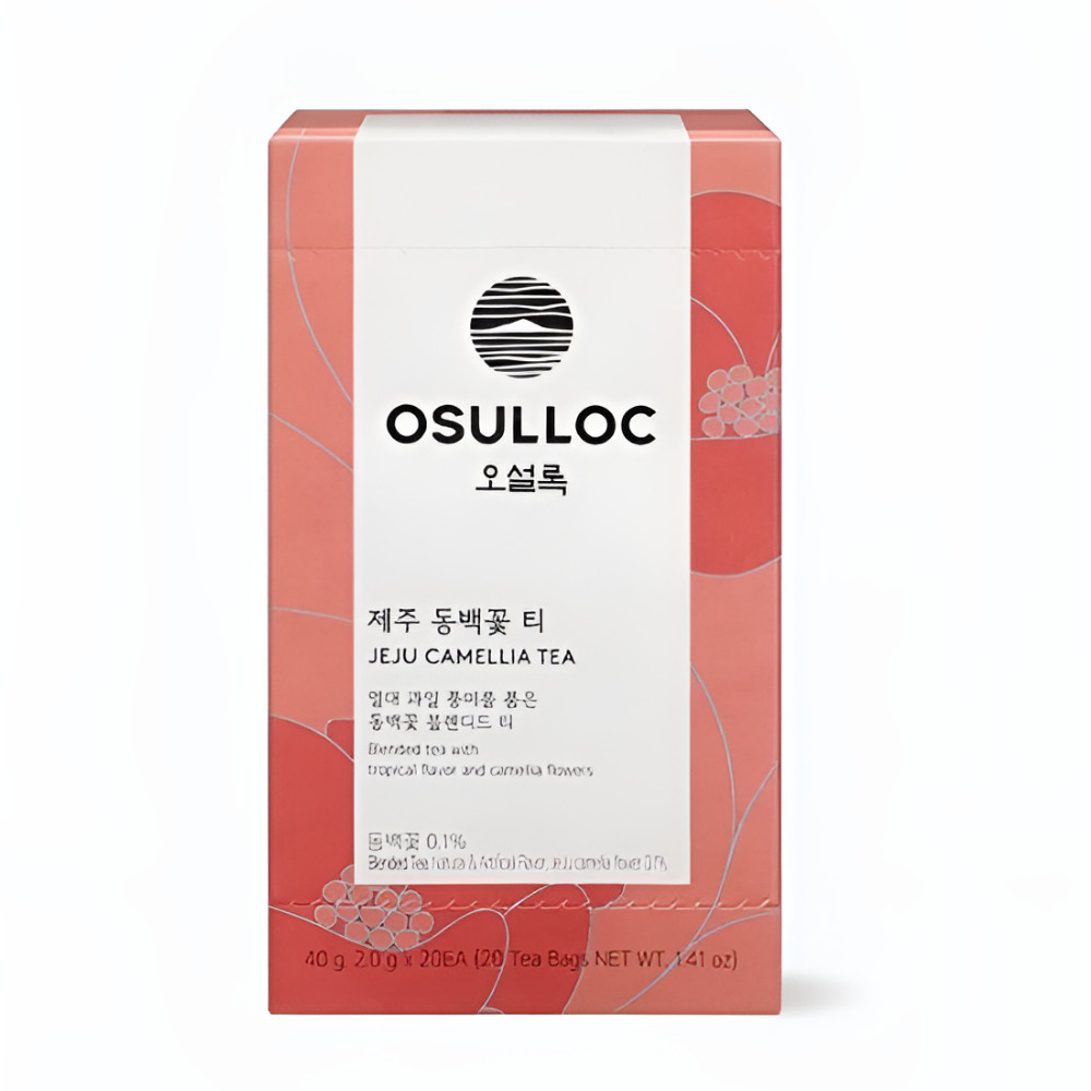 Osulloc Jeju Camellia Flower Tea 20 Tea Bags Korean Tea Floral Fruity Fresh Scen
