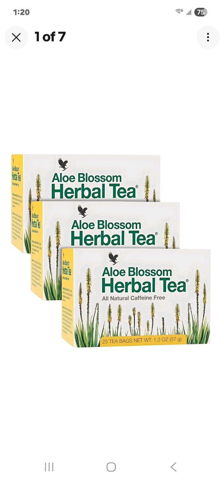 3 Forever Aloe Blossom Herbal Tea (25 bags each) Caffeine Free HALAL/KOSHER