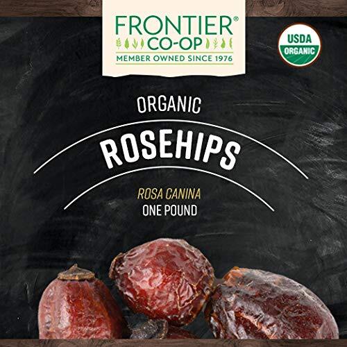 Frontier Co-op Organic Whole Rosehips Dried 1 Pound for Tea Jam Skincare