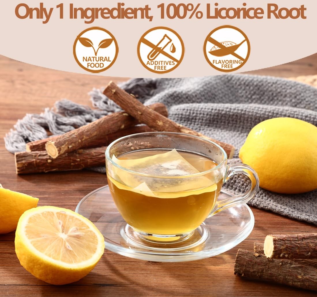 80 Licorice Root Tea Bags – 100% Wild, High Sweetness, No Additives, Caffeine…