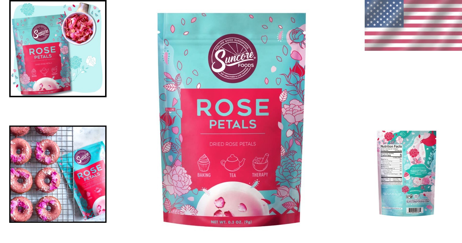 Gluten-Free Dried Rose Petals – 0.3oz of Caffeine-Free Floral Flavor Experience