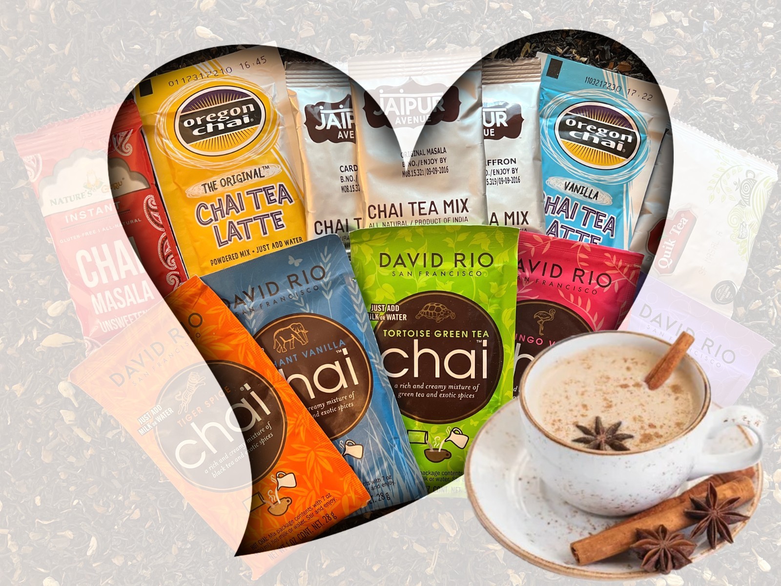 Chai Latte Tea Bag Sampler Variety Pack – 12 Single-Serve Varieties – 4 Brands