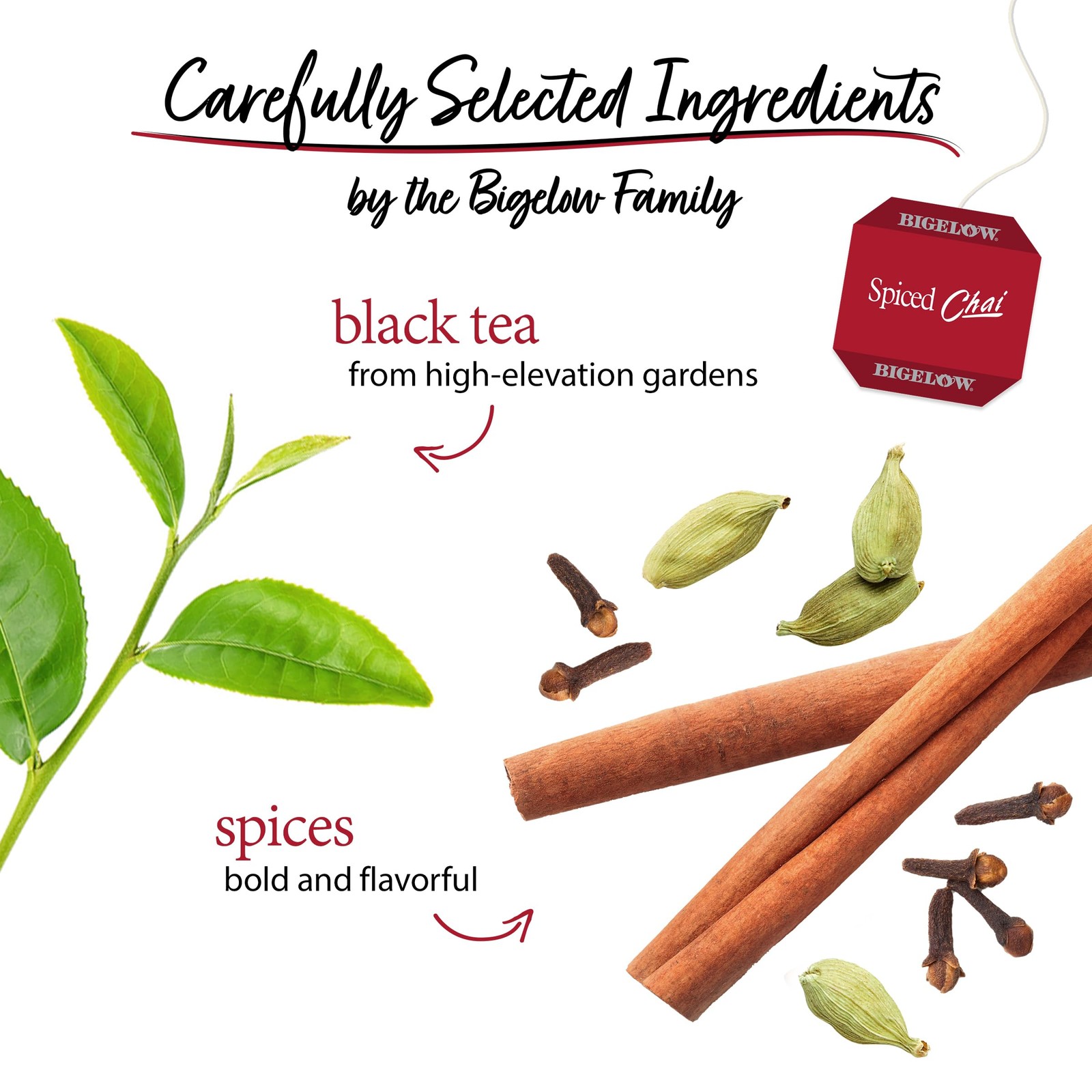 Bigelow Tea Spiced Chai Black Tea, Caffeinated 20 20 Count (Pack of 6)