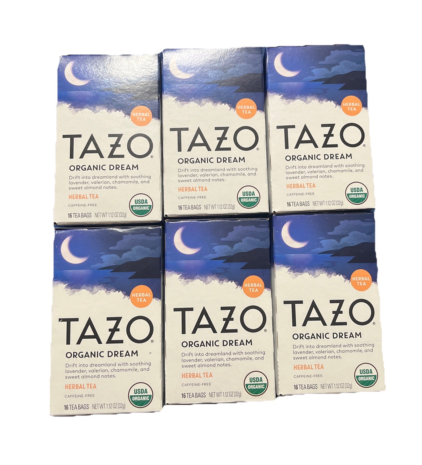 6x Tazo Regenerative Organic Dream Herbal Tea 16 Tea Bag Sleep New BB05/2027