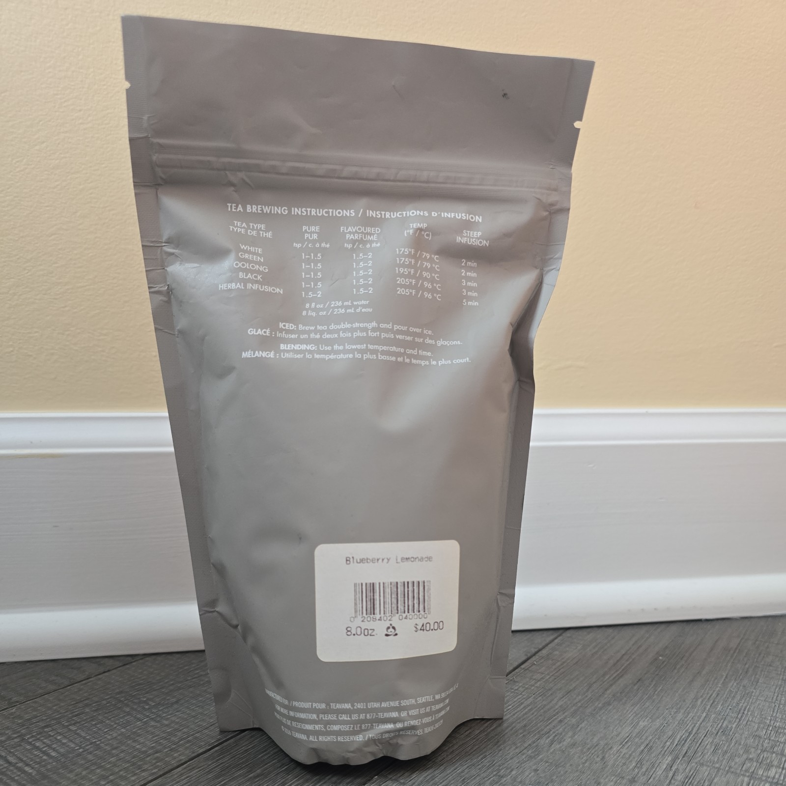 New – Teavana Blueberry Lemonade Herbal Tea Loose Leaf Tea 2oz – Caffeine Free