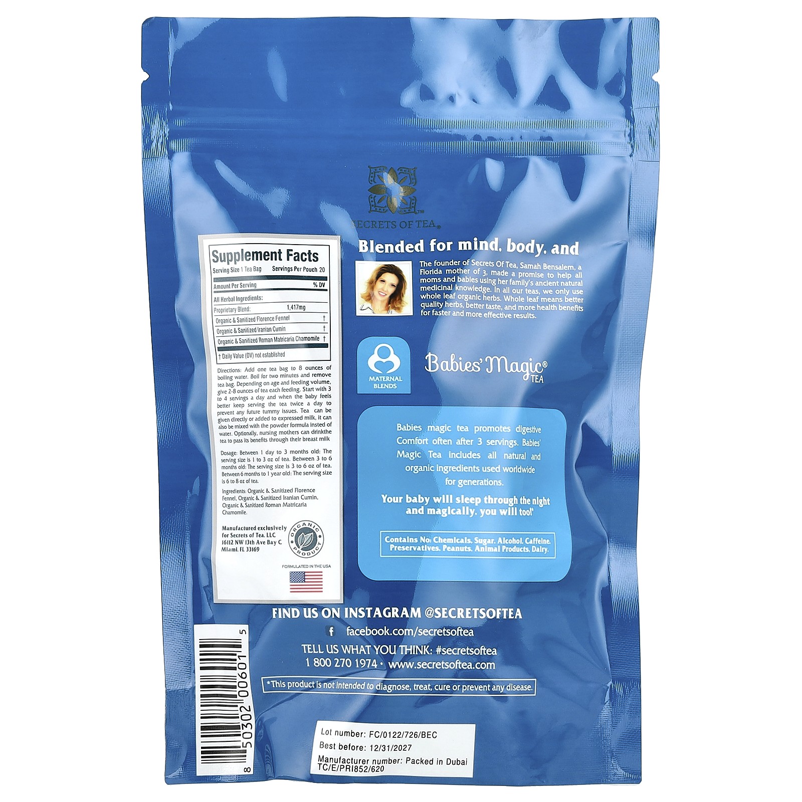 Babies’ Magic® Tea, Caffeine Free, 20 Unbleached Tea Bags, 1 oz (28 g)