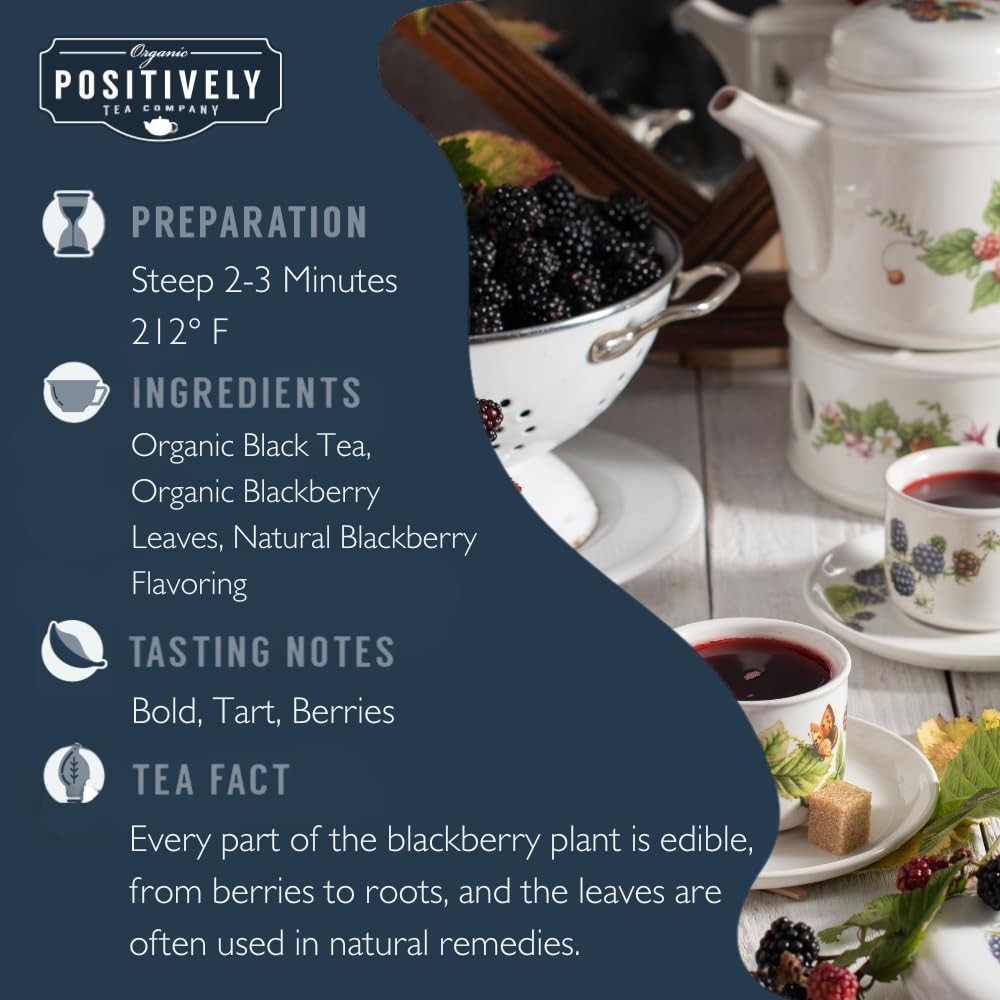 , Blackberry Black Tea, Loose Leaf, 16 Ounce