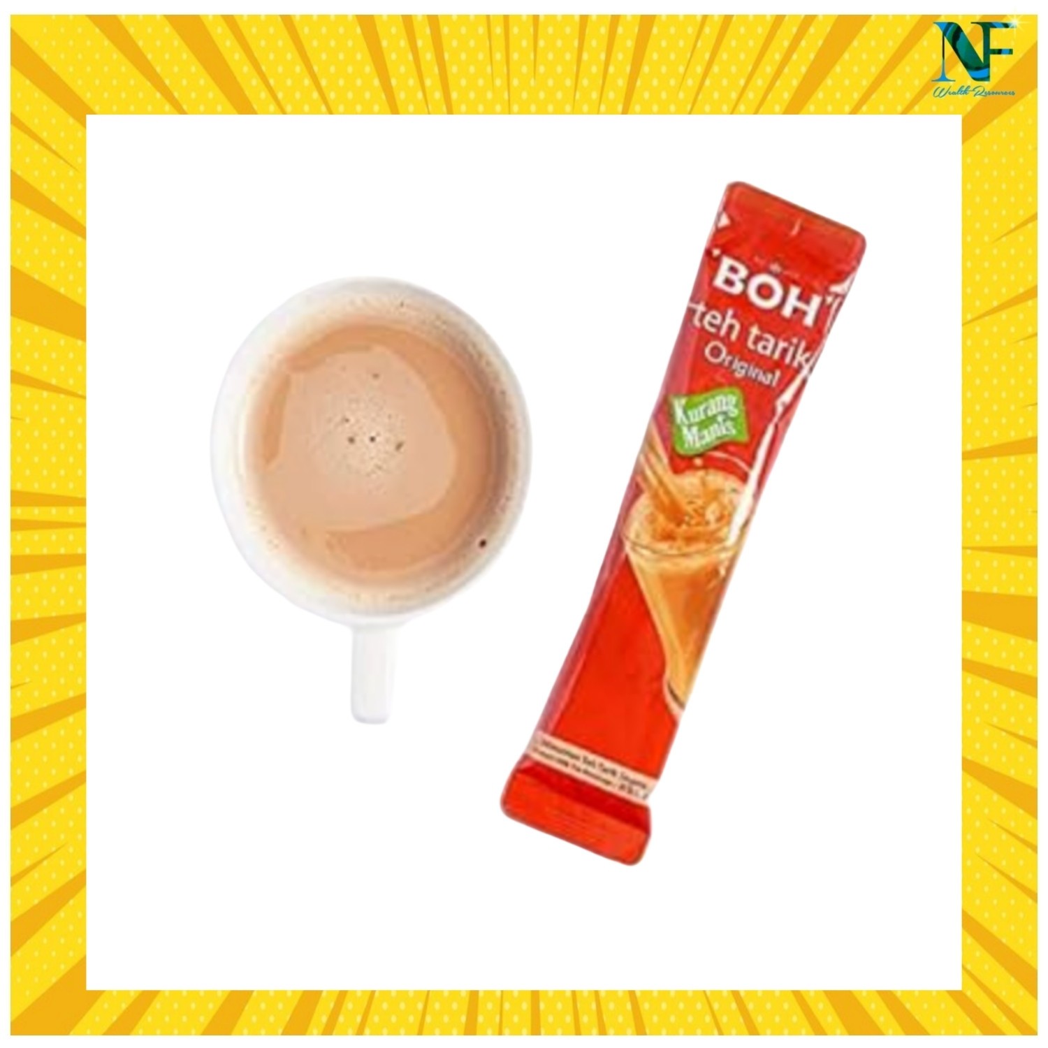 2x BOH Teh Tarik Original Pulled Tea Less Sugar Instant Tea Mix 12 Stick (27g)