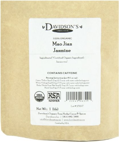 Davidson’s Mao Jian Jasmine Loose Leaf Green Tea Organic 1 Pound Pack