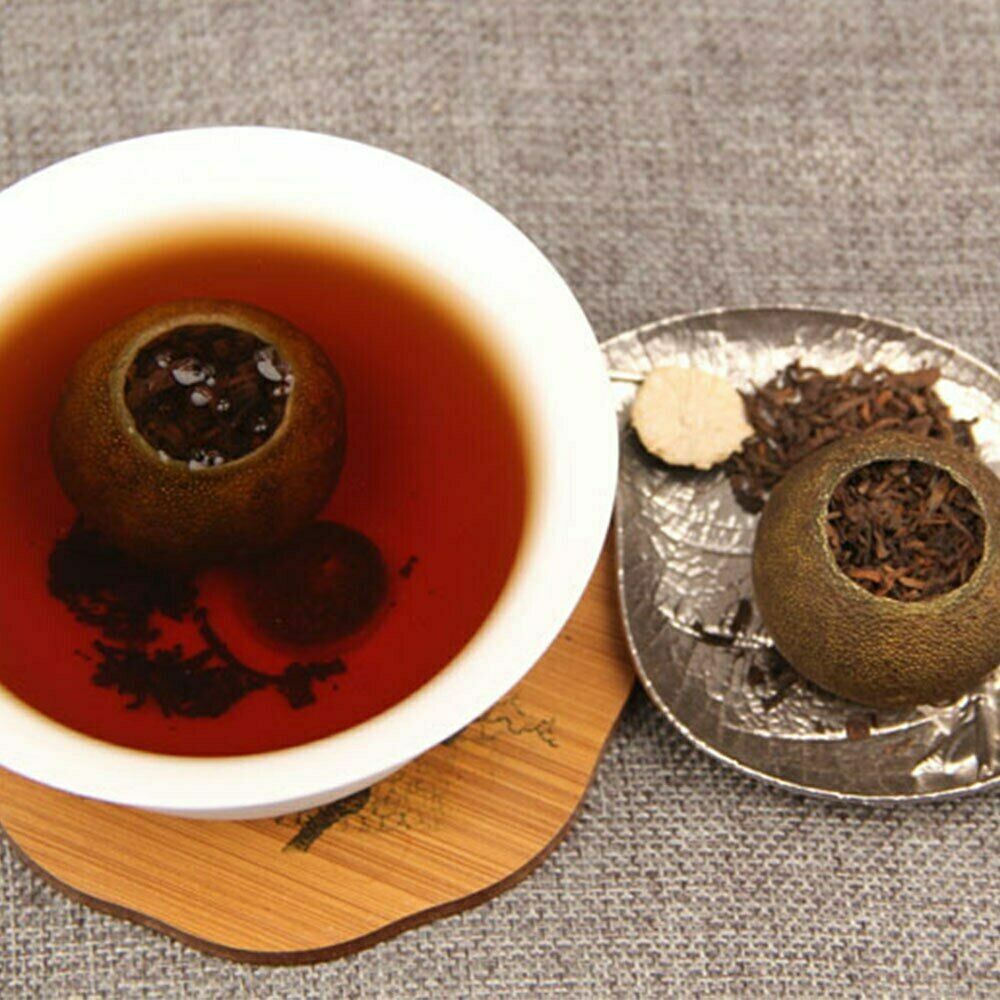 XinHui “Chen Pi” Shu Puerh Tea Tangerine Peel Pu’er Ripe Puer Orange Tea 100g