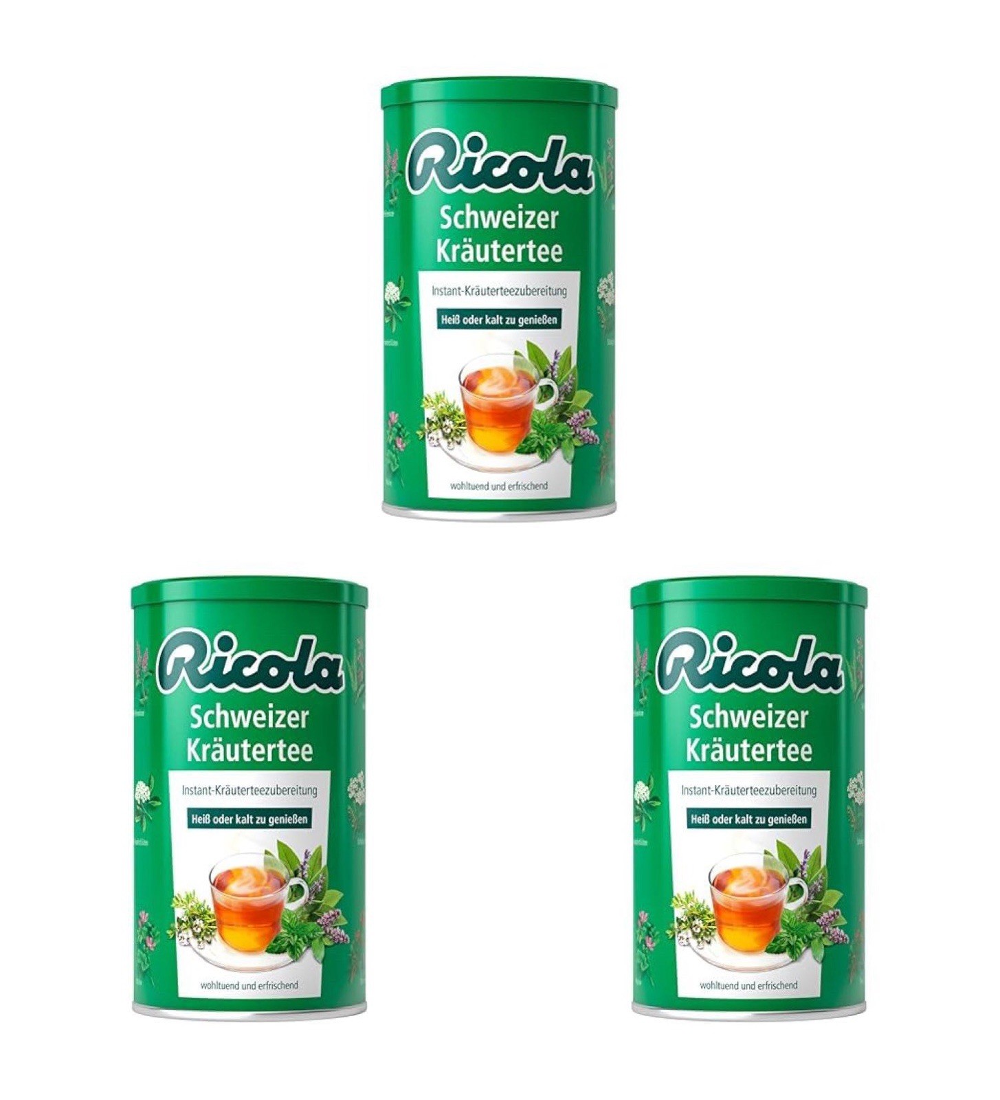 3x tins RICOLA Swiss Instant Herbal Tea FREE SHIPPING