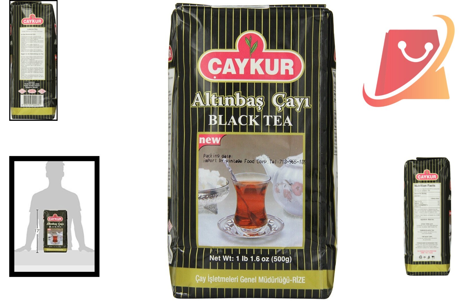Black Tea Loose Leaf 17.6 oz Turkish Pesticide-Free Ideal for Brewing