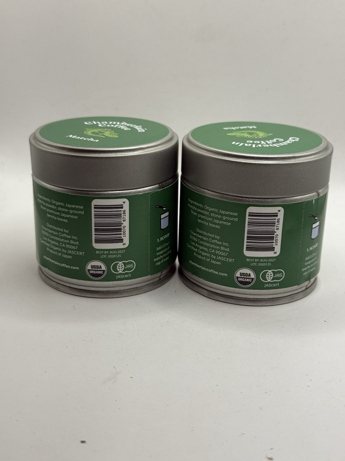 2x Chamberlain Coffee Ceremonial Matcha Green Tea Powder Japanese 1.06 oz Each