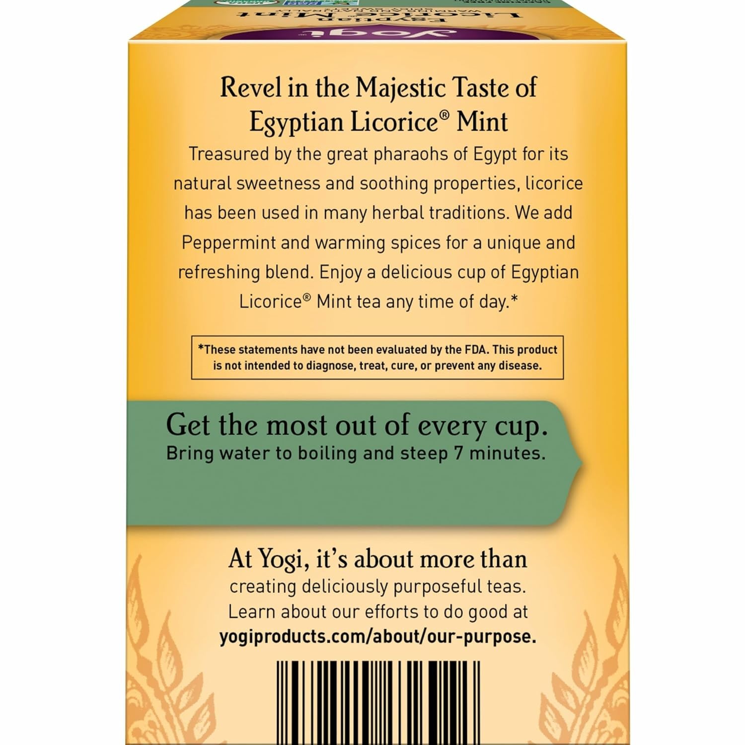 Yogi Egyptian Licorice Mint Tea 6 Pack 16 Bags