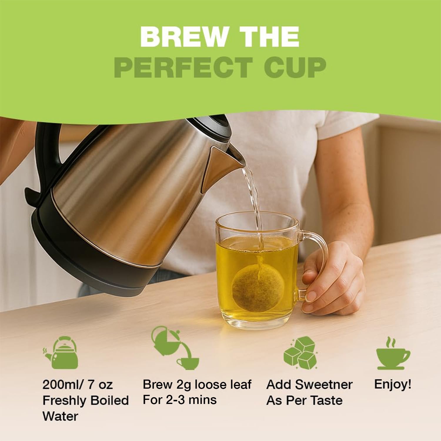 HANDPICK, Green Tea Loose Leaf (255g/9oz) 127 Cups | 9 oz (Pack of 1)