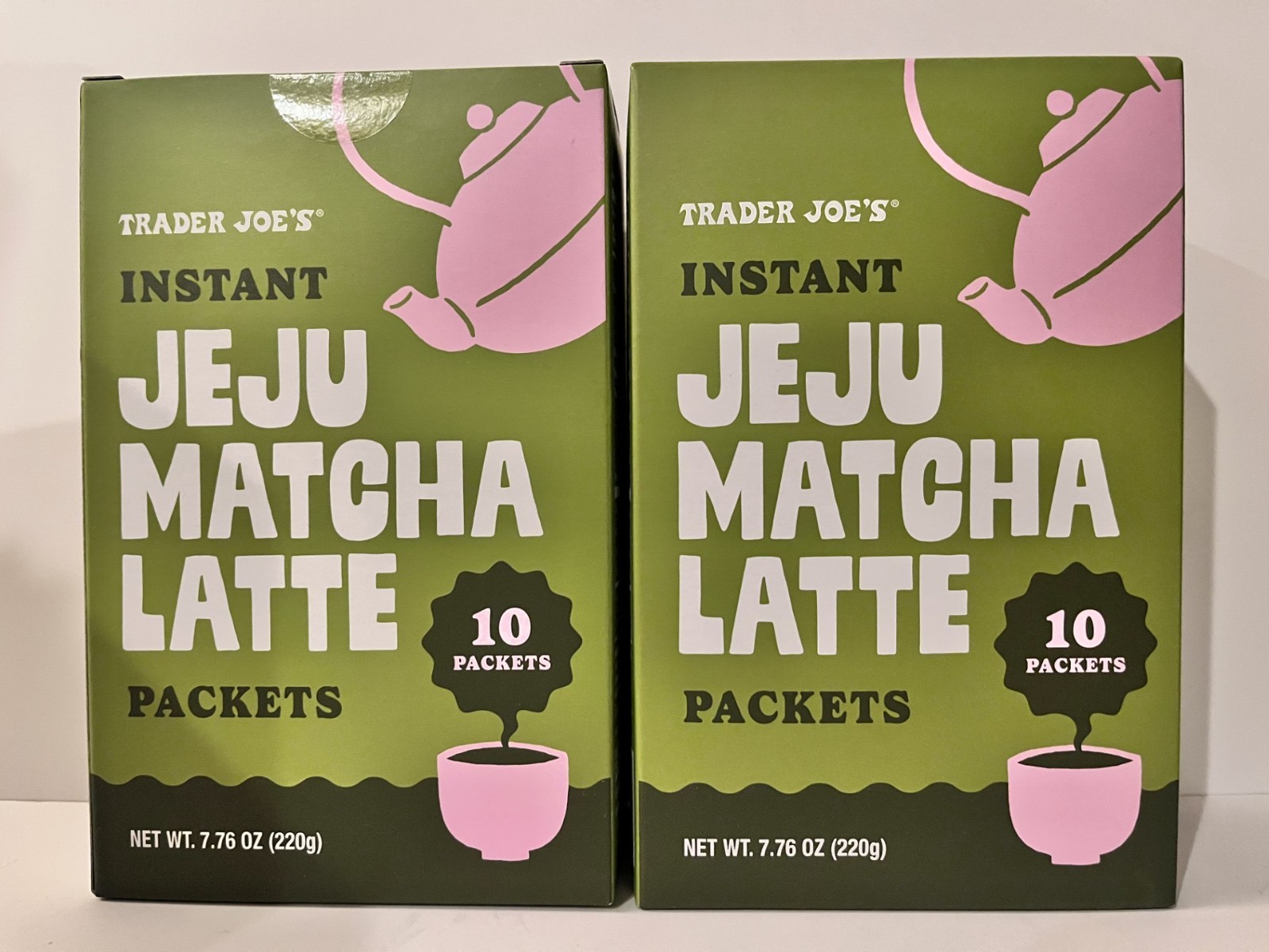 2 Packs Trader Joe’s Instant Jeju Matcha Latte Packets 7.76 oz Each, total 20