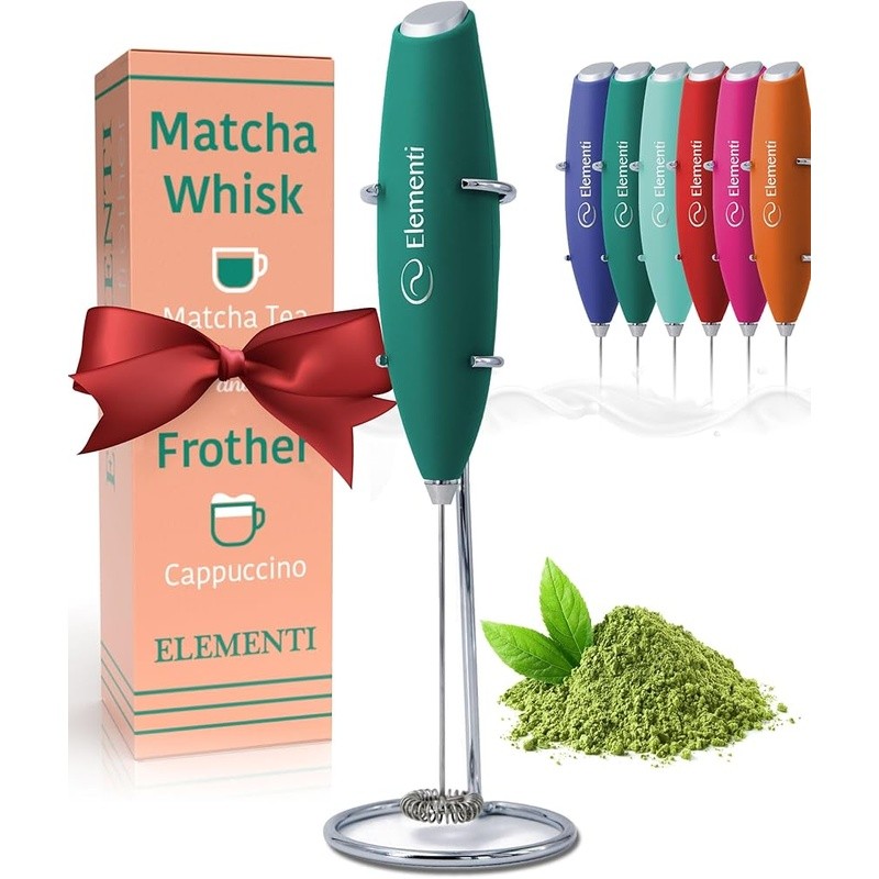 Battery Powered Matcha Whisk W/ Ergonomic Grip Frothy Lattes & Smooth Tea New