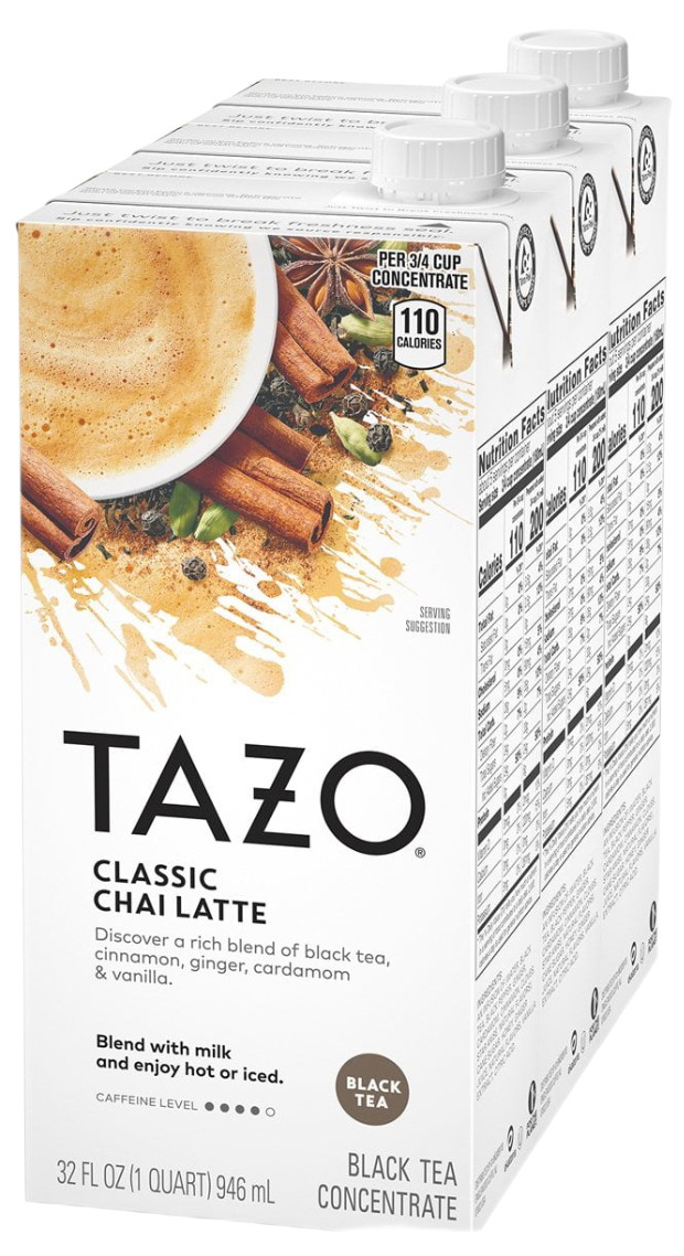 3 – (32oz Each) TAZO Tea (Concentrate) – Chai Latte Black Tea – BB May 2027