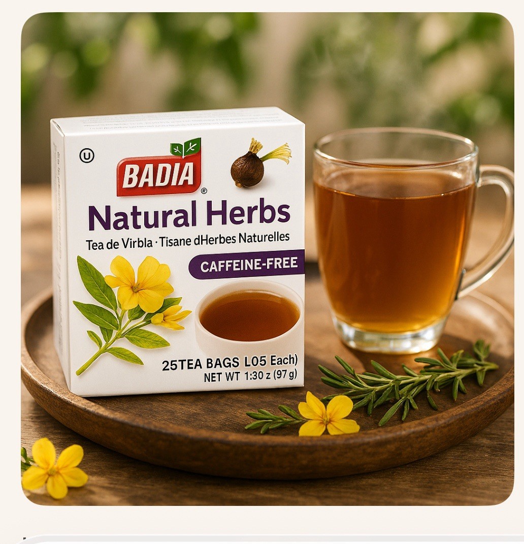 Badia Natural Herbs Tea – Caffeine-Free, Slimming – Two Boxes x 25 Bags Ex: 2/26
