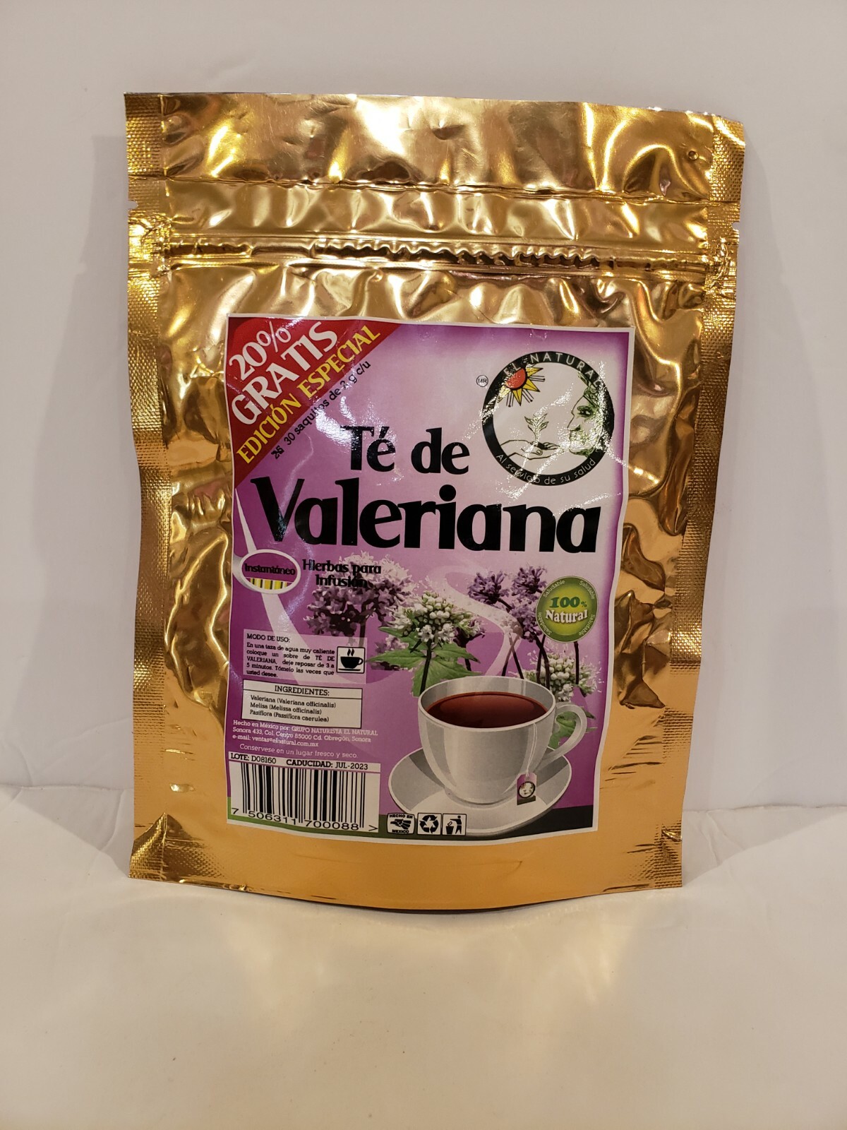 VALERIAN TEA/ TE DE VALERIANA 30 Bags/ sobres 100% Natural