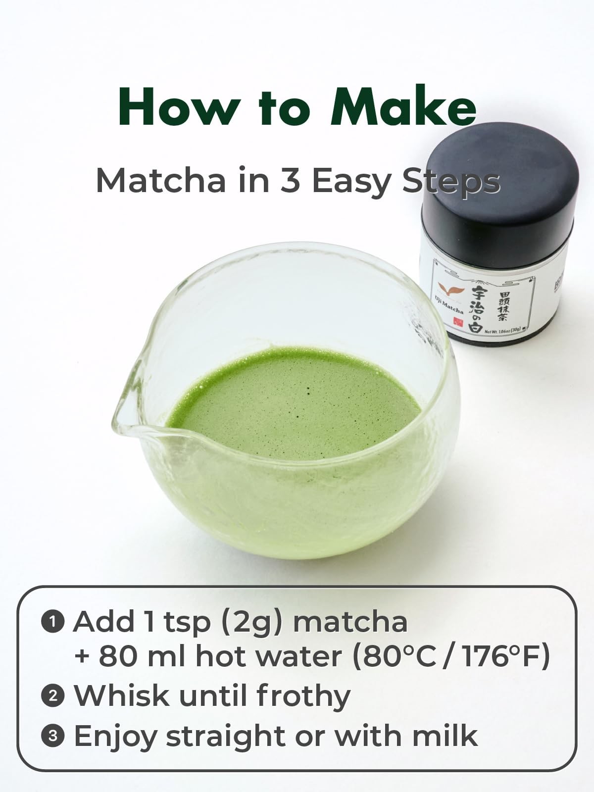 TAGASHIRA CHAHO “Uji no Shiro” Uji Matcha Green Tea Powder 30g/1.06oz First …