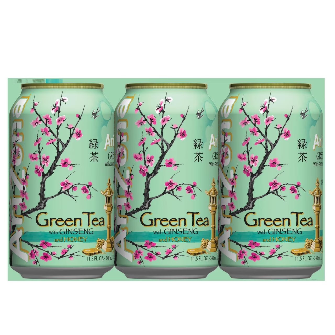 Arizona Green Tea with Ginseng and Honey, 11.5 Fl Oz Cans (12-Pack)