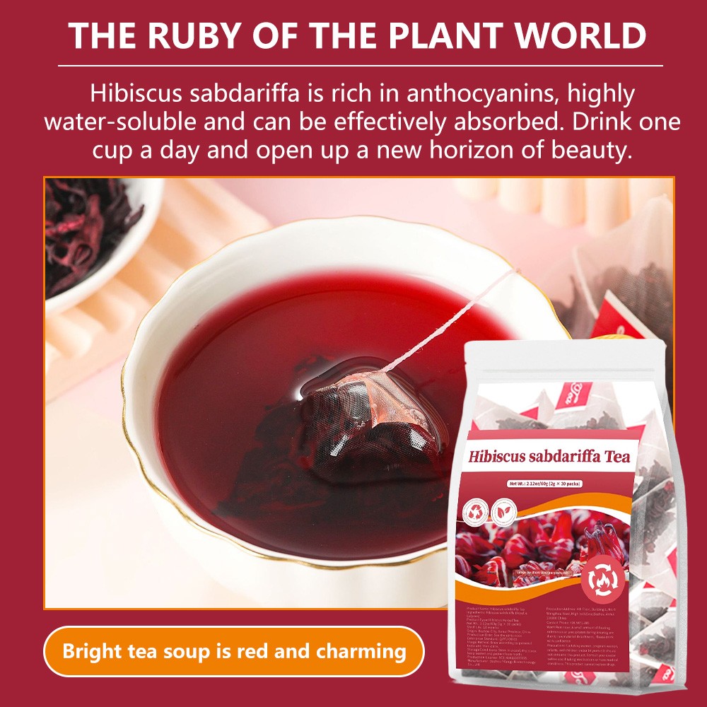 Hibiscus Sabdariffa Tea Supports Skin Health Quality Selection 2g Per Pack