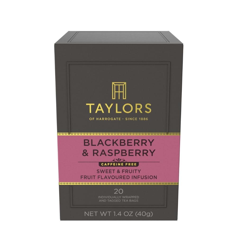 Taylors of Harrogate Blackberry & Raspberry, Herbal Tea, 20 Count (Pack 1)