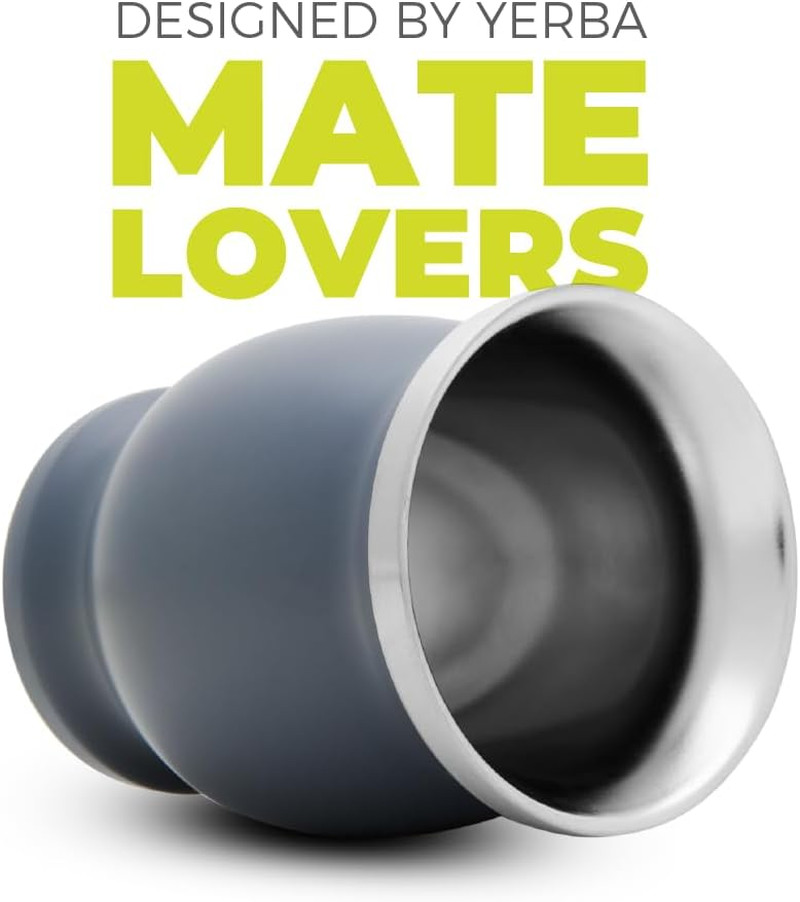 Stainless Steel Double-Wall Mate Cup and Bombilla Set – Yerba Mate Set Includes