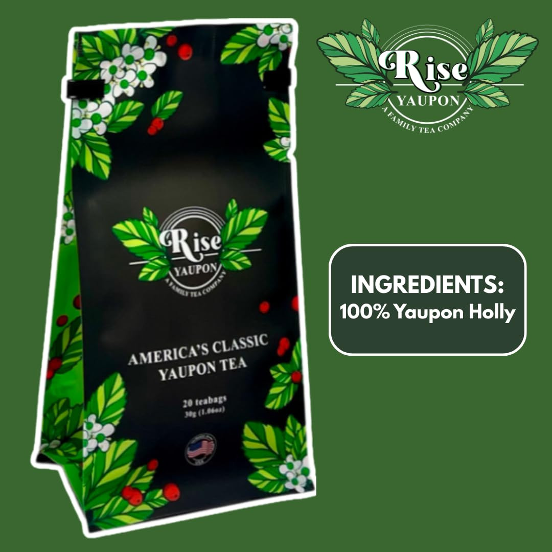 Rise Yaupon America’S Classic Yaupon Holly Tea, 20 Tea Bags, 1.06 Oz, Made with
