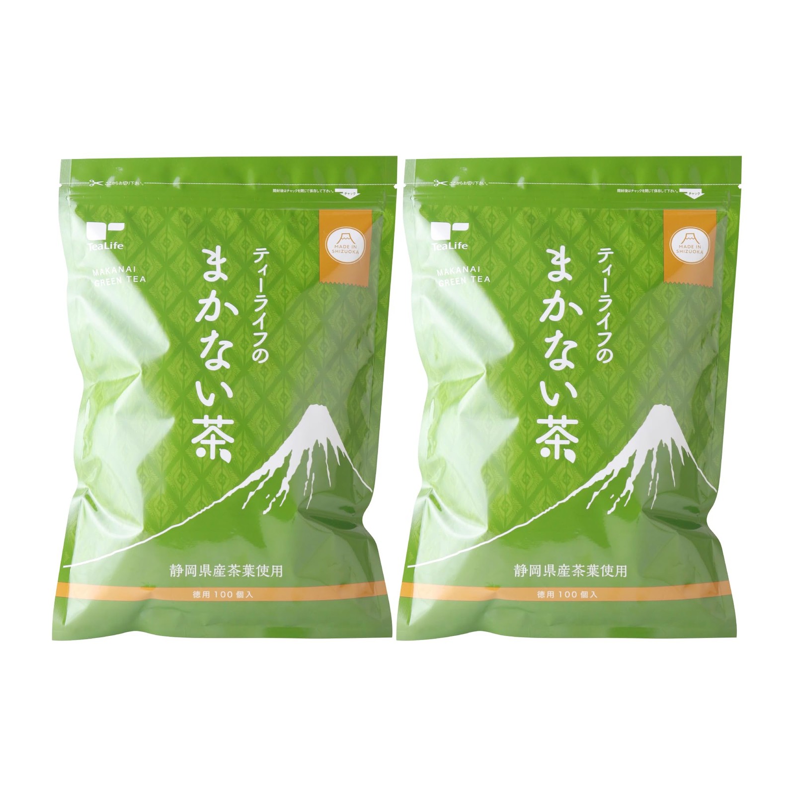 Tea Life Makanaicha Tea, 100 sachets (2.5g each, 2 bags), for cup brewing, Shizu