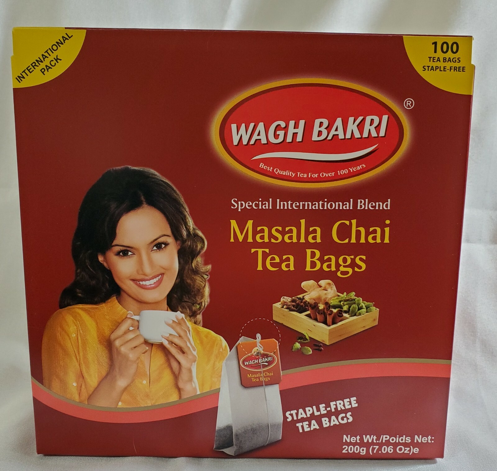 Wagh Bakri Masala Chai 100 Masala Chai Tea Bags- USA Seller