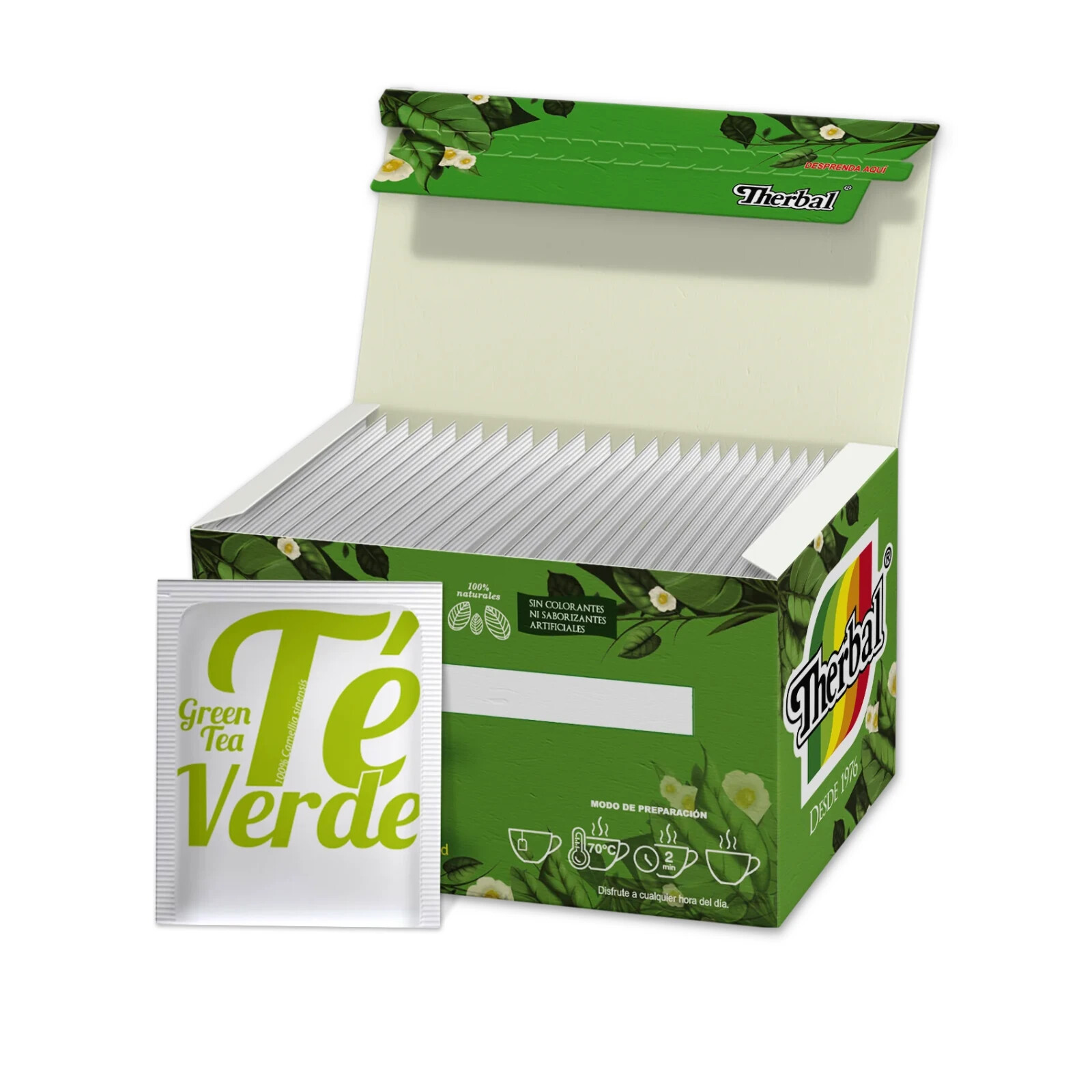 2 Packs Te Verde Mexicano 100% Camellia Sinensis Green Tea 40 Bags Free Shipping
