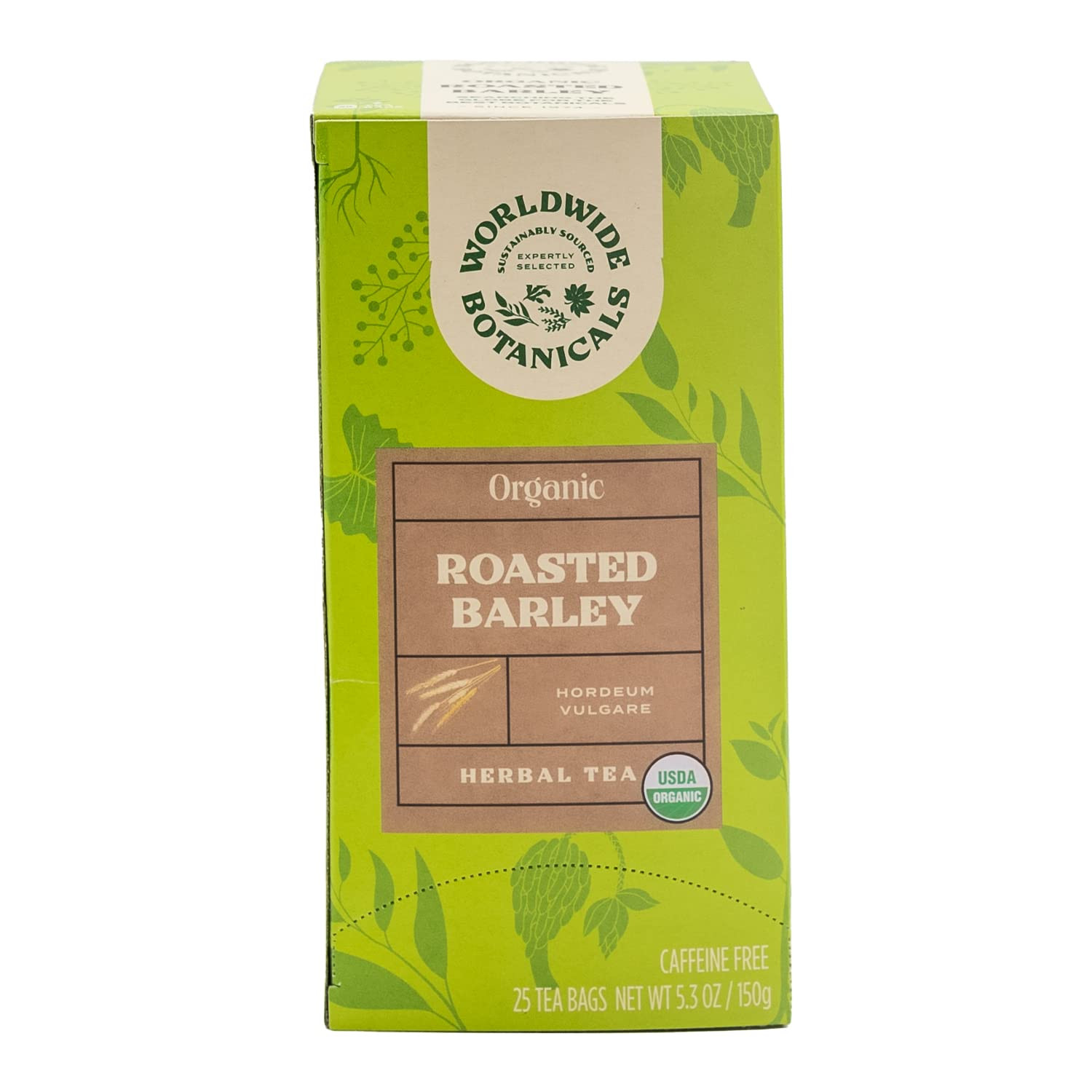 Organic Roasted Barley Tea, 25 Tea Bags – 3x more herbs with 6g per teabag – AKA