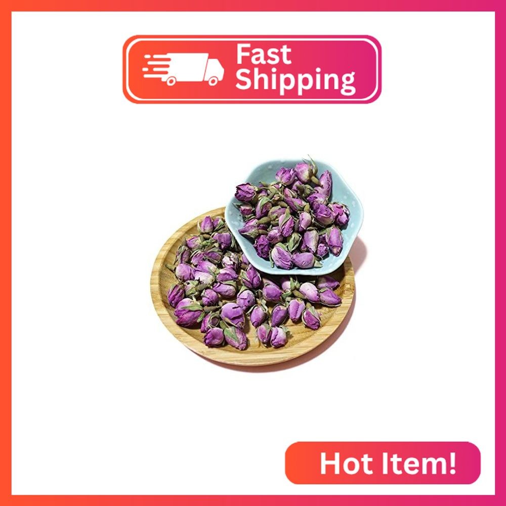 CoolCrafts Dried Rose Buds Bulk Natural Dry Rose Buds for Tea, Crafts, Cake Deco