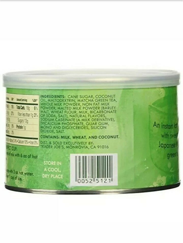 4 Pack Trader Joe’s Matcha Green Tea Latte Mix 8 OZ Each