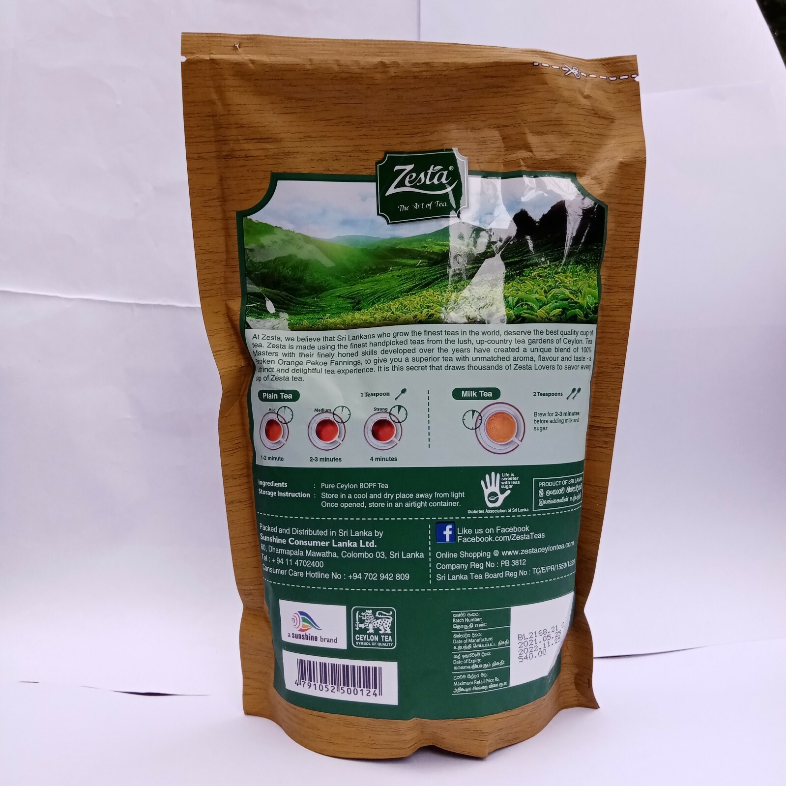 Zesta Tea 390 Grams Leaf Powder 100% Pure Natural Super Drink Gluten-Free