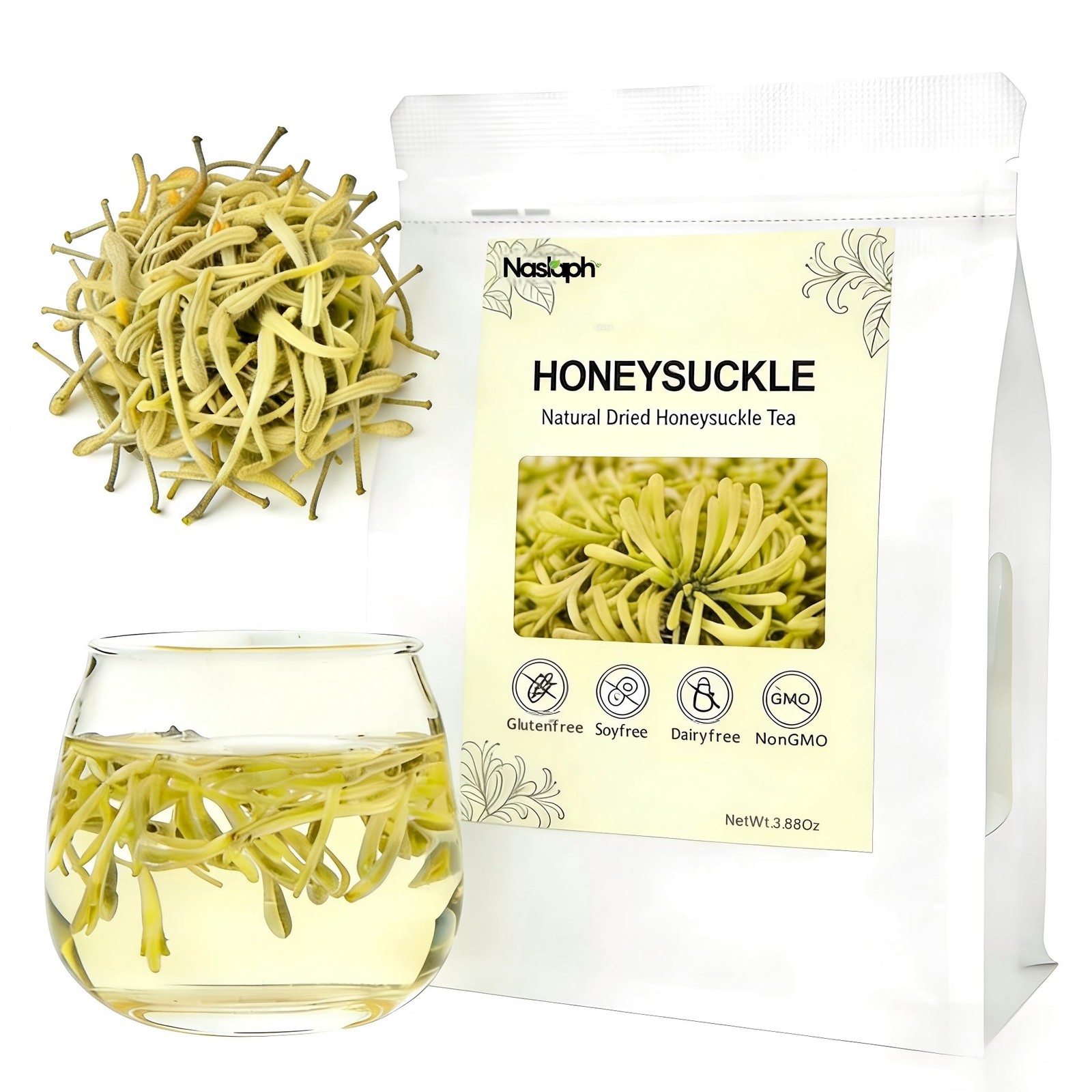 NASLAPH Dried Honeysuckle Herbal Tea Honeysuckle Buds, 3.88Oz/110g Natural Ho…