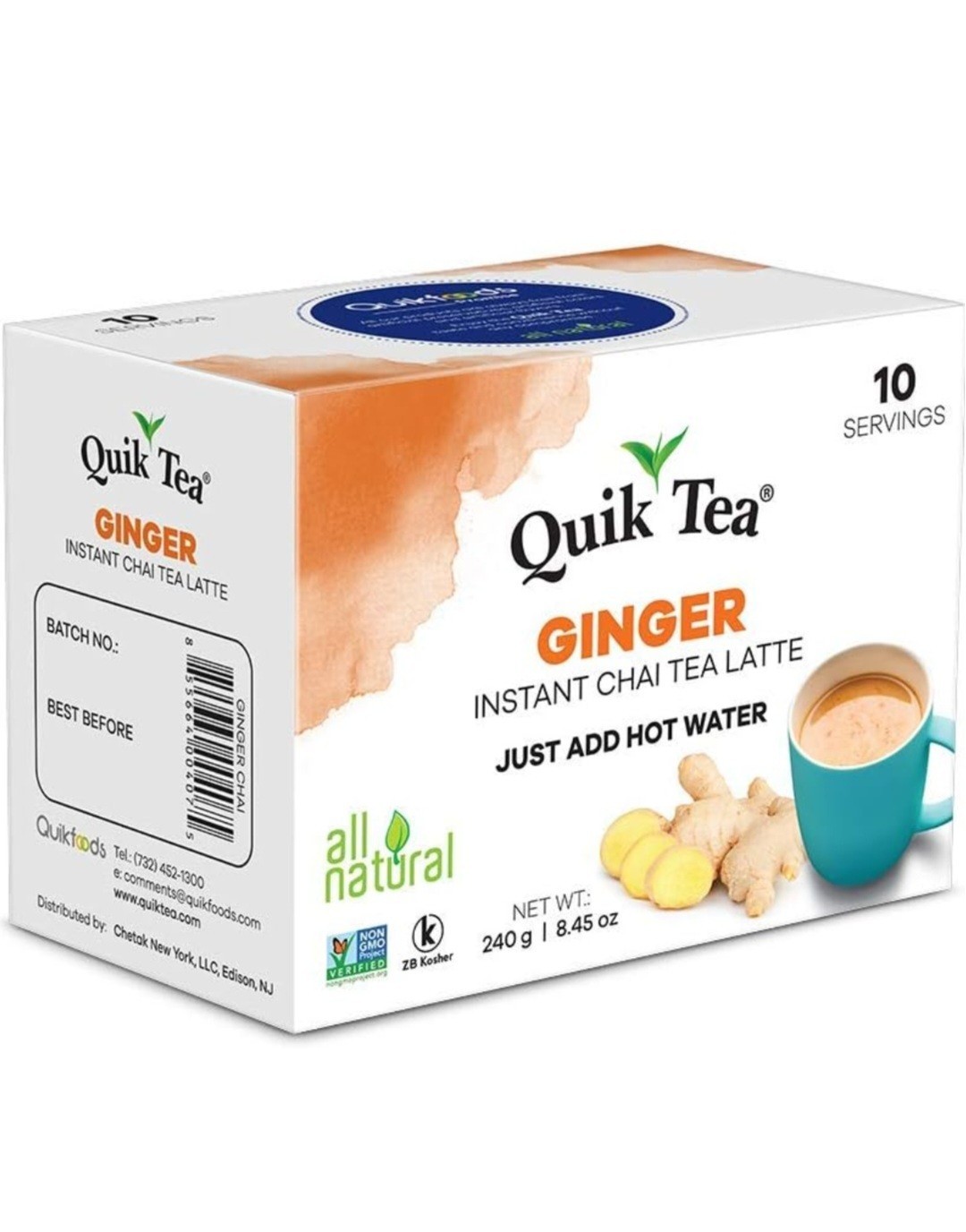 QuikTea Chai Tea Latte 4 Flavor Variety Pack, Cardamom/Masala/Ginger/Lemongrass