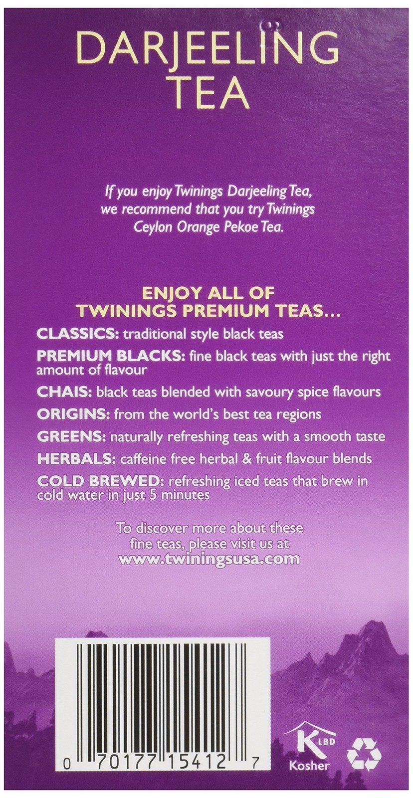 Twinings Darjeeling Black Tea 20 Count Tea Bags Masterfully Blended Since 1706