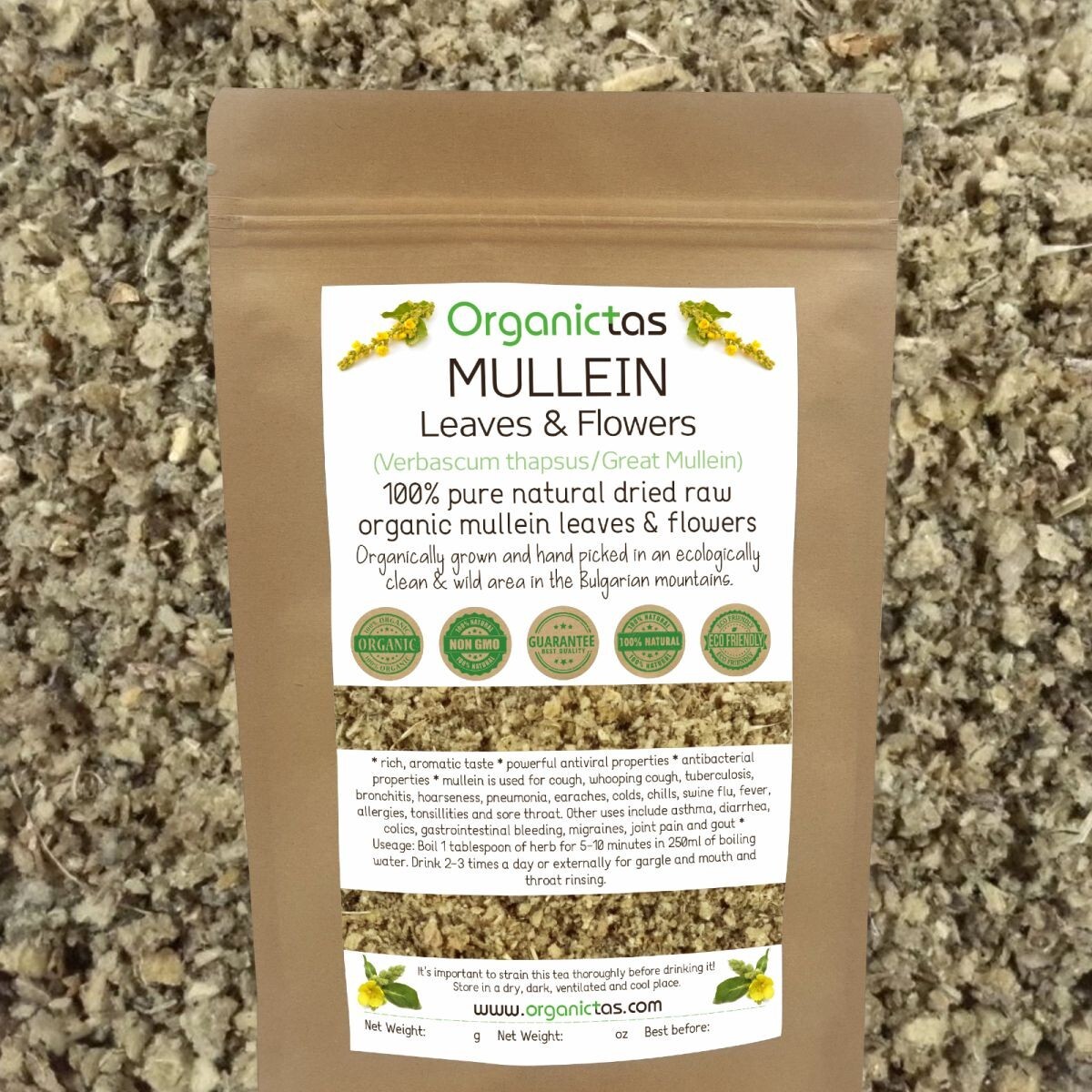 Organic Mullein Leaves Tea Mullein Herb with Health Benefits 200g / 7.10 oz