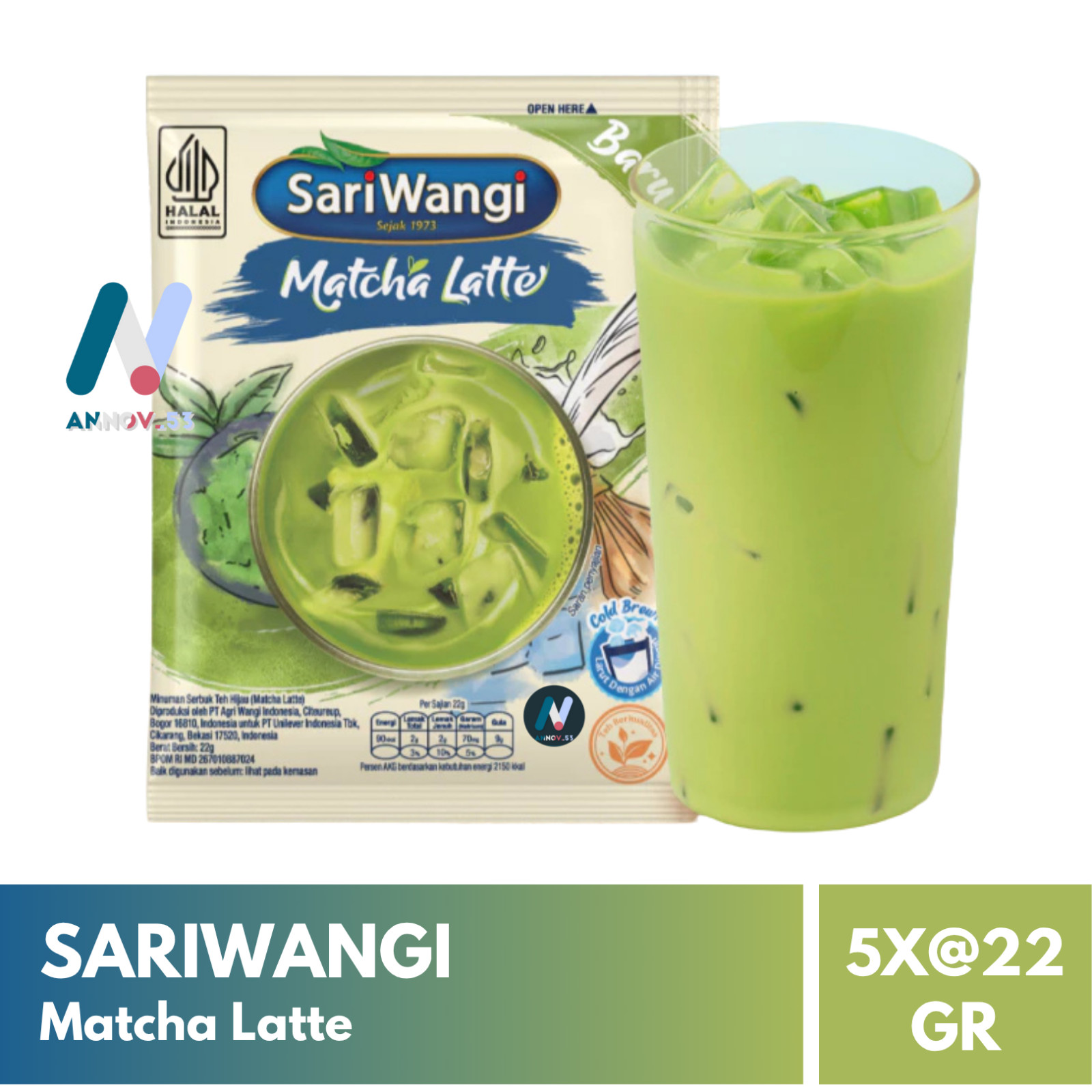 SARIWANGI Matcha Latte Earl Grey Milk Green Tea Drink Super Food Mood Booster