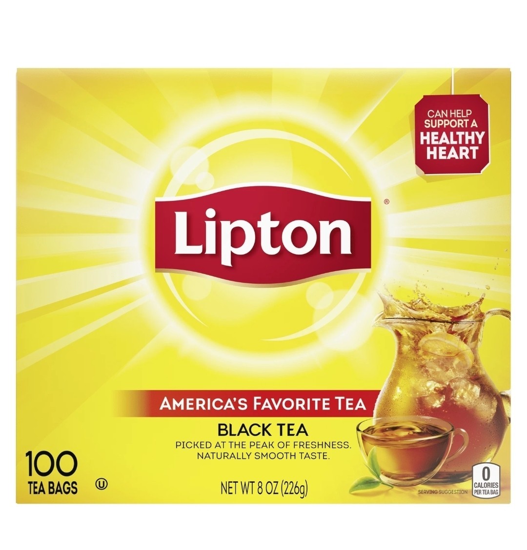 Lipton Black Tea Bags, Iced or Hot Tea, Can Help Support a Healthy Heart 100Pack